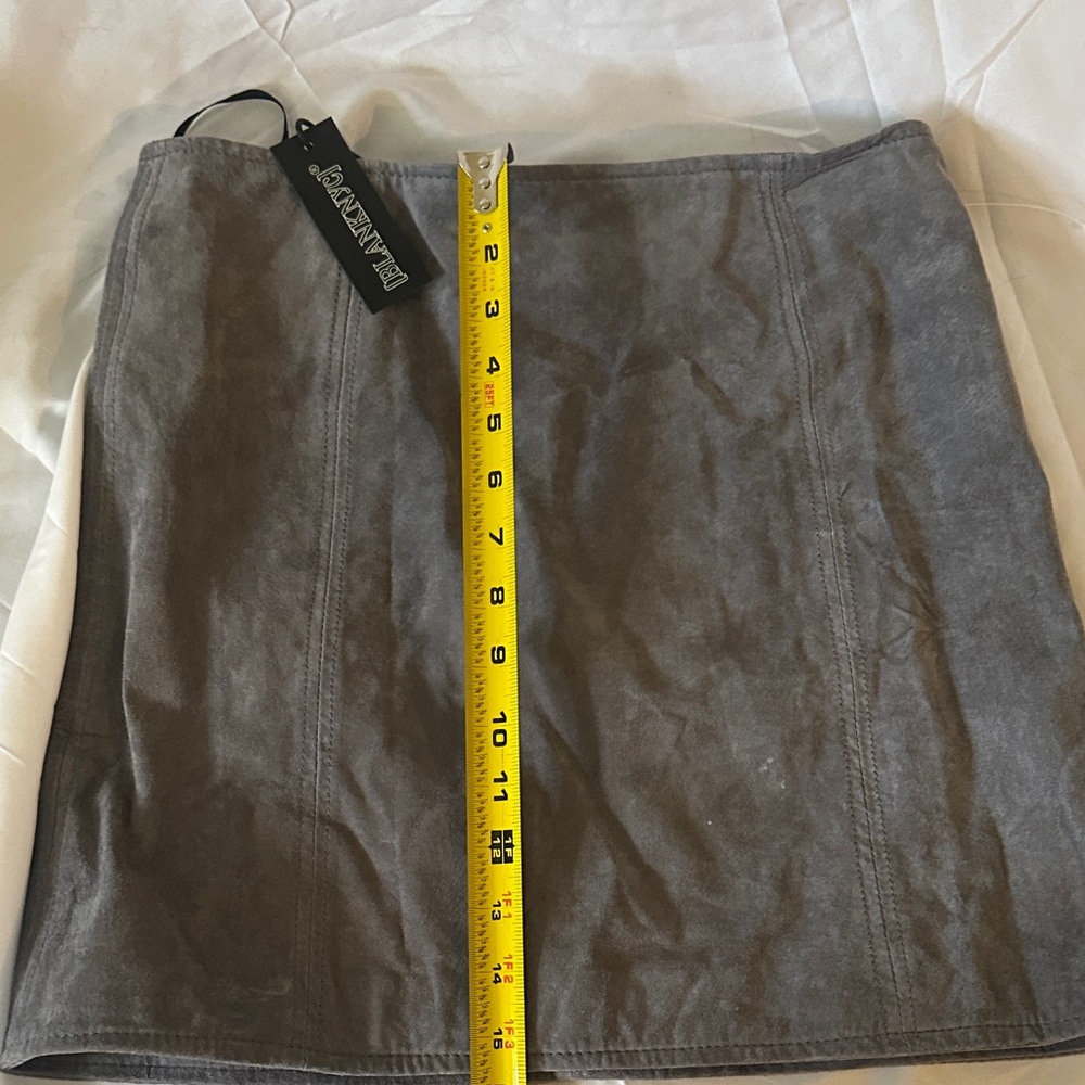 Gray BlankNYC Faux Suede Skirt